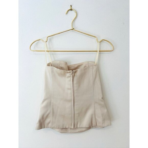 BCBG Maxazria Women’s Strapless Tan Bustier Zip Corset Cropped Top, Size S - Picture 7 of 8